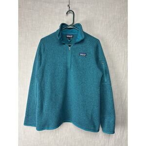 Patagonia Better Sweater Womens Large Teal 1/4 Zip Fleece Pullover Jacket